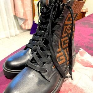 Guess glitter combat boots